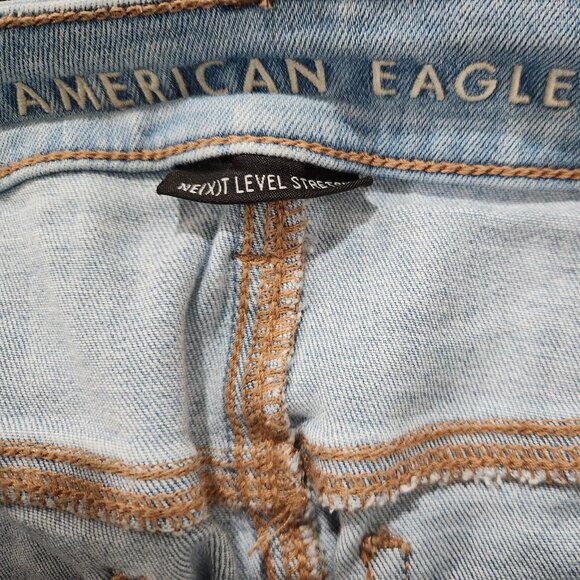 American Eagle Low Rise Flare light blue jean denim pants - Picture 2 of 6